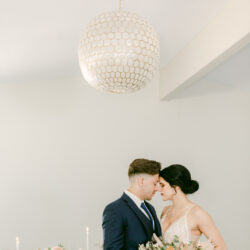 couple under the venue light at south haven creations venue