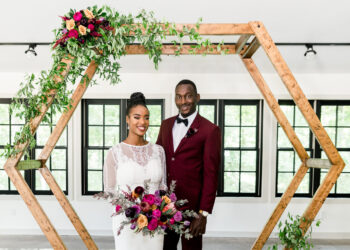groom and bride at wedding venue