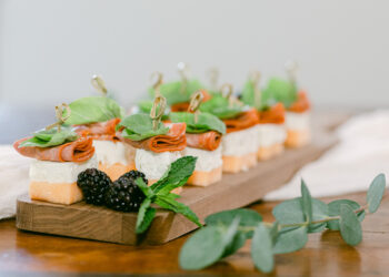 melon cheese appetizers at venue