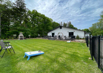 front lawn with games at venue