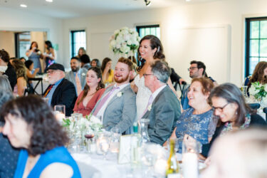 bride and guests at reception
