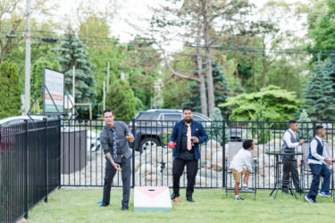 yard games on front lawn