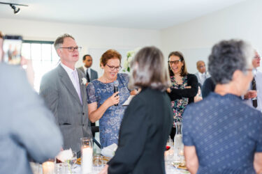 wedding guests having fun